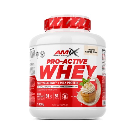 PROTEINA PRO ACTIVE WHEY 1.8KG CHOCOLATE BLANCO AMIX