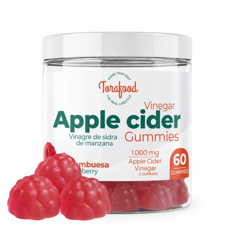 GUMMIES APPLE CIDER SABOR FRAMBUESA 60 GOMINOLAS TORAFOOD GUMMIES APPLE CIDER SABOR FRAMBUESA 60 GOMINOLAS TORAFOOD