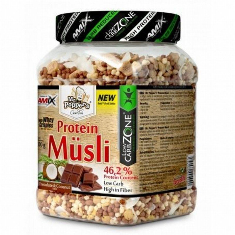 AMIX MR.POPPER PROTEIN MUESLI BANANA CHOCO 500GR AMIX MR.POPPER PROTEIN MUESLI BANANA CHOCO 500GR