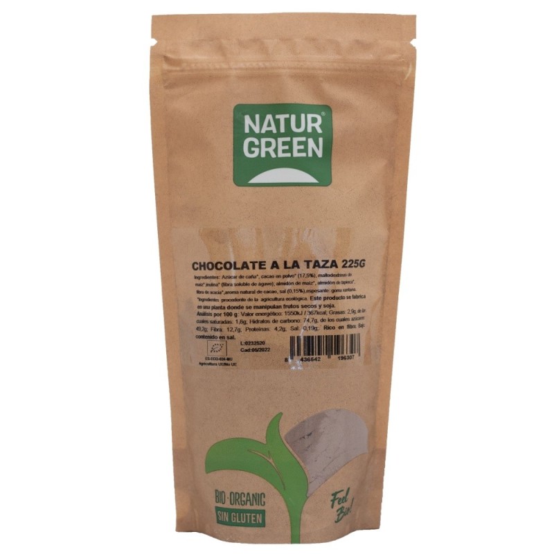 NATURGREEN CHOCOLATE A LA TAZA DOYPACK 225g