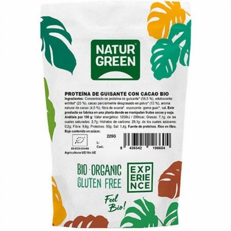 NATURGREEN PROTEINA GUISANTE CACAO DOYP. BIO 250GR