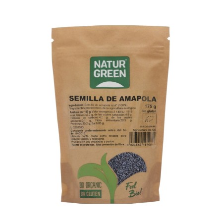 NATURGREEN SEMILLA AMAPOLA BIO. 175GR.