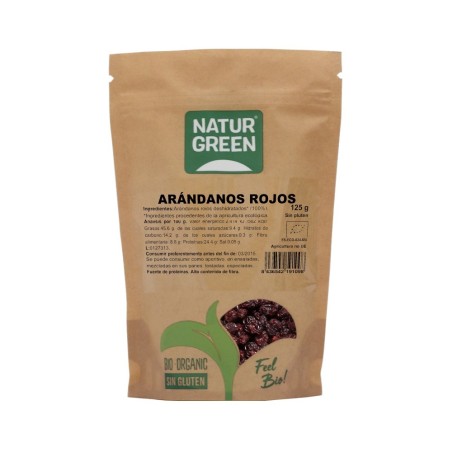 NATURGREEN ARANDANOS ROJOS DESHIDRAT.BIO.125GR.