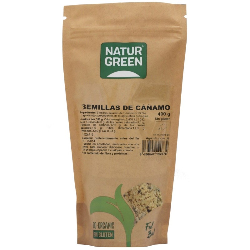 NATURGREEN SEMILLAS CAÑAMO BIO.400GR.