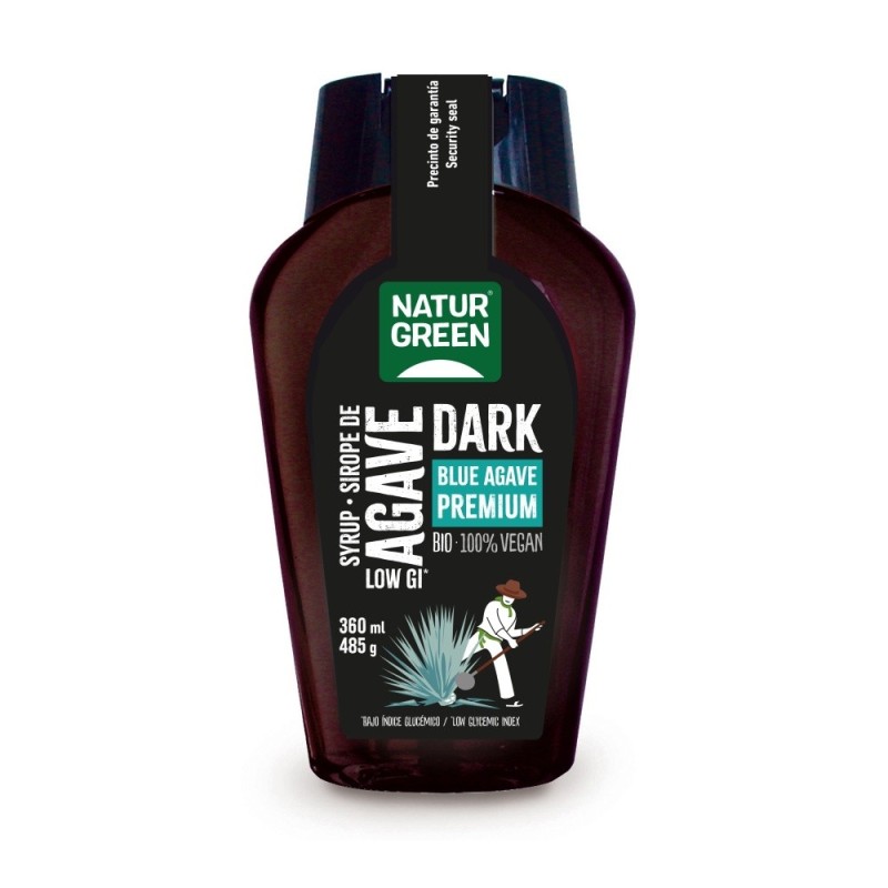 NATURGREEN SIROPE AGAVE DARK BIO. 350ML.