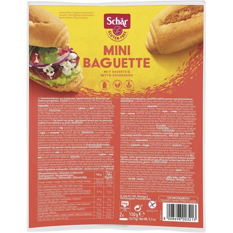 SCHAR MINI BAGUETTE (PANECILLOS)S/GLUTEN  2 X 75GR