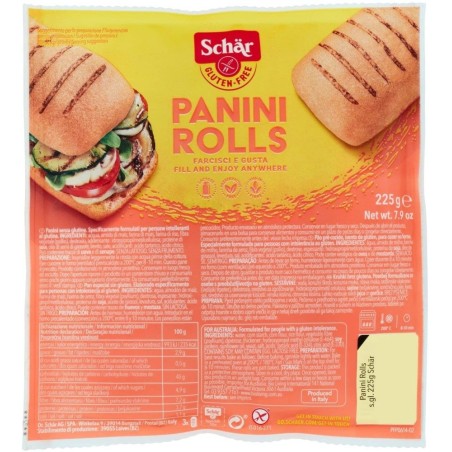 SCHAR PANINI ROLLS S/GLUTEN (3X75GR.) 225GR.