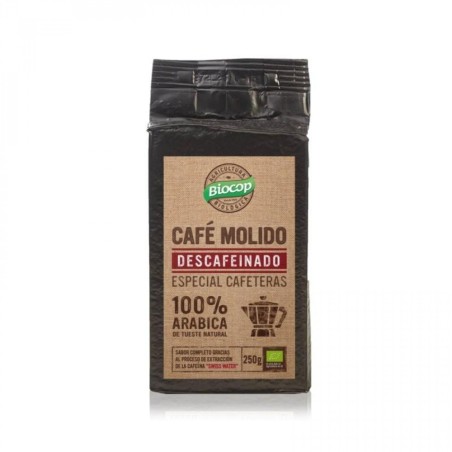 CAFE DESCAFEINADO MOLIDO 100% ARABICA 250G BIOCOP