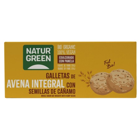 NATURGREEN GALLETA AVENA INTEGRAL CAÑAMO 140GR