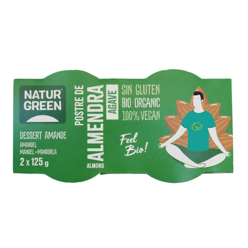 NATURGREEN POSTRE ALMENDRA AGAVE BIO. 2x125GR.