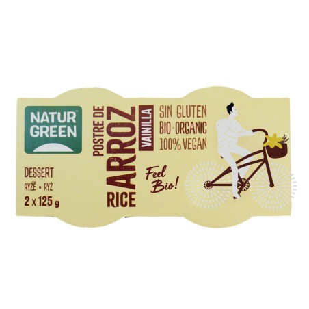 NATURGREEN POSTRE ARROZ VAINILLA BIO. 2x125GR.