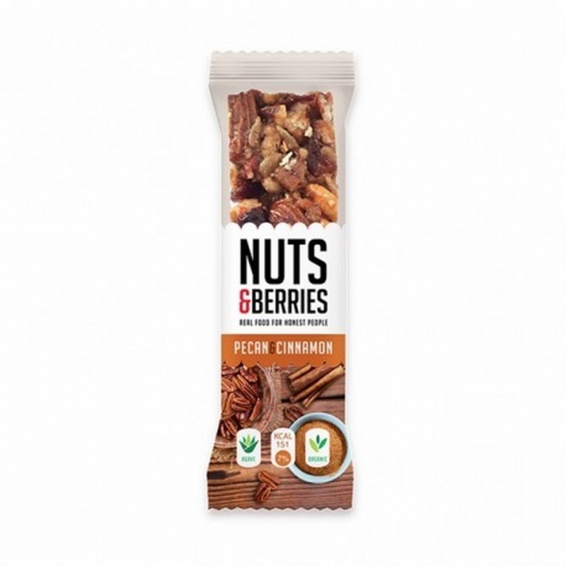 NUTS&BERRIES BARRITA NUECES CANELA 30g