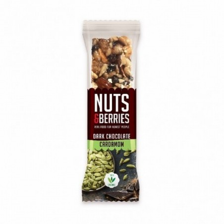 NUTS&BERRIES BARRITA CHOCO-NEGRO-CARDAM.40g